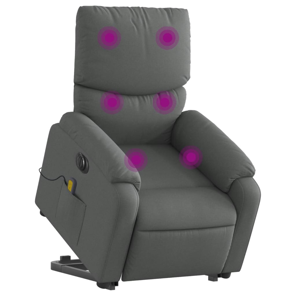 Sta-op-massagestoel elektrisch verstelbaar stof donkergrijs is nu te koop bij PeponiXL, paradijselijk wonen!