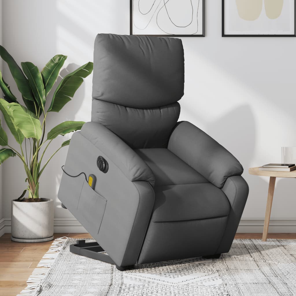 Sta-op-massagestoel elektrisch verstelbaar stof donkergrijs is nu te koop bij PeponiXL, paradijselijk wonen!