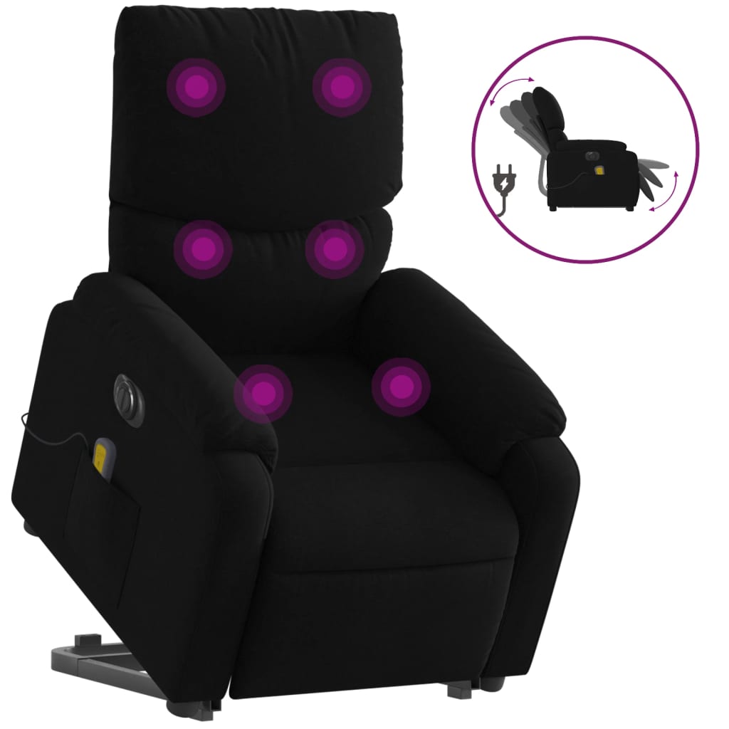 Sta-op-massagestoel elektrisch verstelbaar stof zwart is nu te koop bij PeponiXL, paradijselijk wonen!