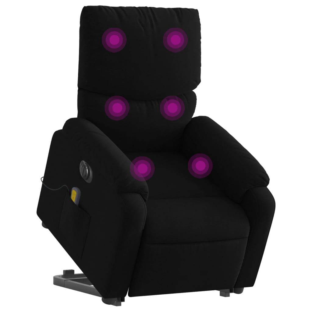 Sta-op-massagestoel elektrisch verstelbaar stof zwart is nu te koop bij PeponiXL, paradijselijk wonen!