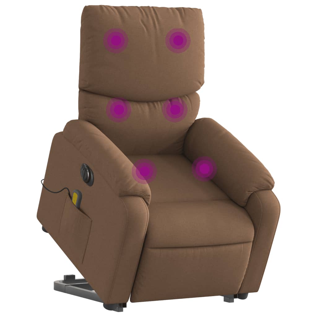 Sta-op-massagestoel elektrisch verstelbaar stof bruin is nu te koop bij PeponiXL, paradijselijk wonen!
