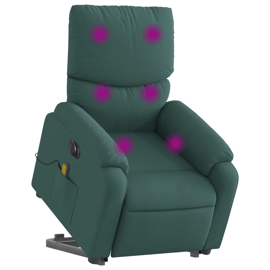 Sta-op-massagestoel elektrisch verstelbaar stof donkergroen is nu te koop bij PeponiXL, paradijselijk wonen!