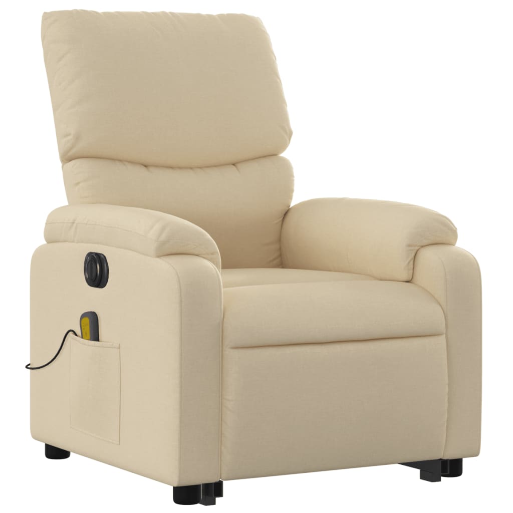 Sta-op-massagestoel elektrisch verstelbaar stof crèmekleurig is nu te koop bij PeponiXL, paradijselijk wonen!