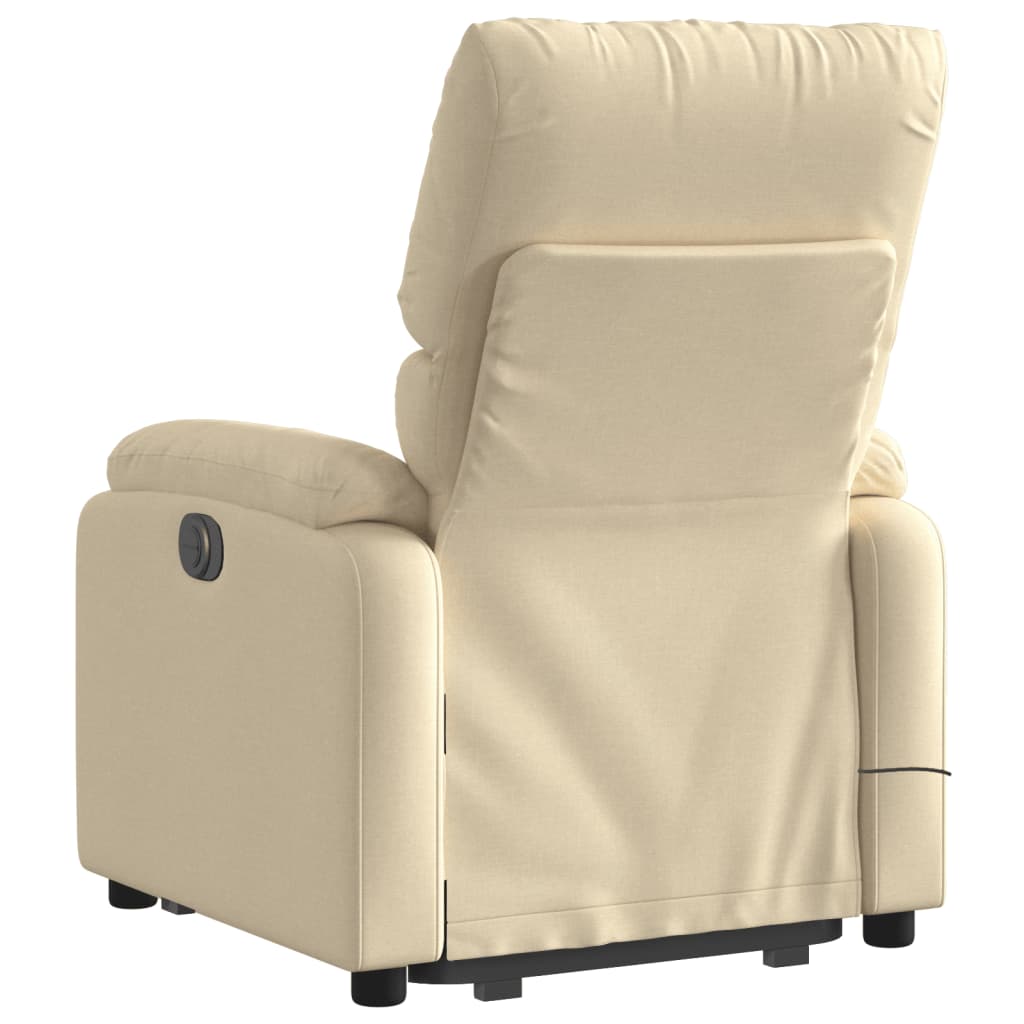 Sta-op-massagestoel elektrisch verstelbaar stof crèmekleurig is nu te koop bij PeponiXL, paradijselijk wonen!