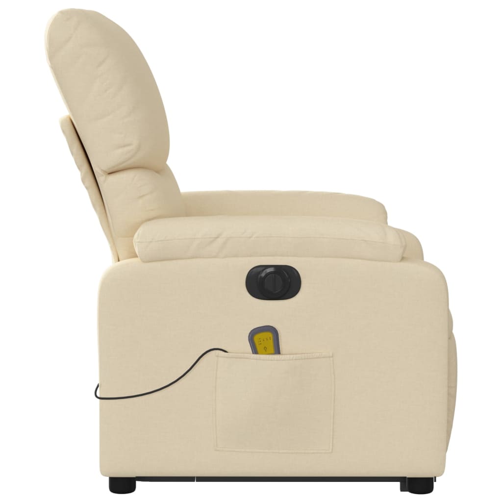 Sta-op-massagestoel elektrisch verstelbaar stof crèmekleurig is nu te koop bij PeponiXL, paradijselijk wonen!