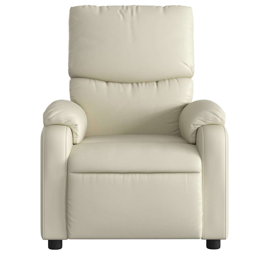 Fauteuil elektrisch verstelbaar kunstleer crèmekleurig is nu te koop bij PeponiXL, paradijselijk wonen!