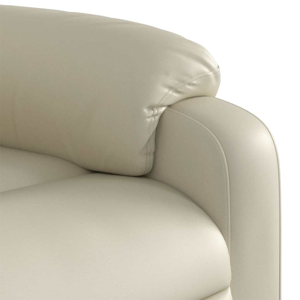 Fauteuil elektrisch verstelbaar kunstleer crèmekleurig is nu te koop bij PeponiXL, paradijselijk wonen!