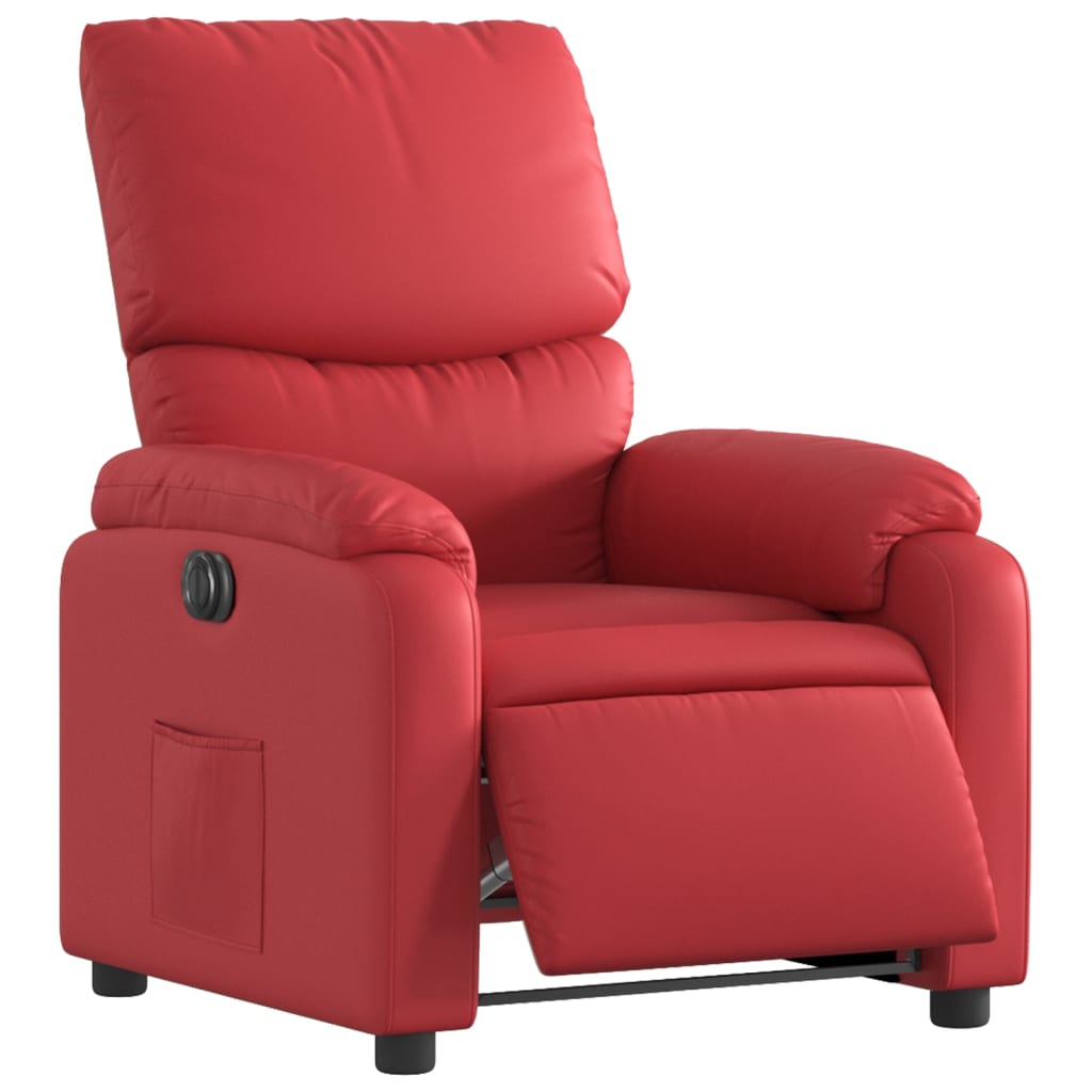 Fauteuil verstelbaar elektrisch kunstleer rood is nu te koop bij PeponiXL, paradijselijk wonen!