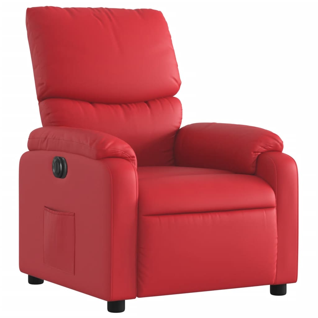 Fauteuil verstelbaar elektrisch kunstleer rood is nu te koop bij PeponiXL, paradijselijk wonen!