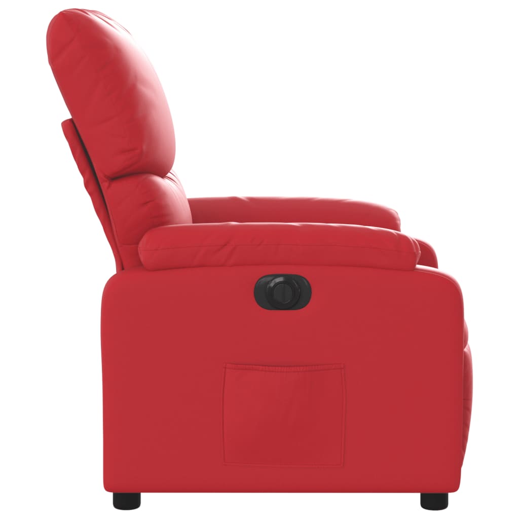 Fauteuil verstelbaar elektrisch kunstleer rood is nu te koop bij PeponiXL, paradijselijk wonen!