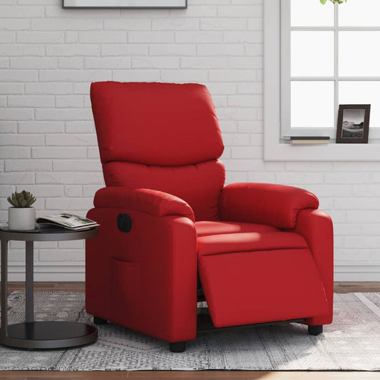 Fauteuil verstelbaar elektrisch kunstleer rood is nu te koop bij PeponiXL, paradijselijk wonen!