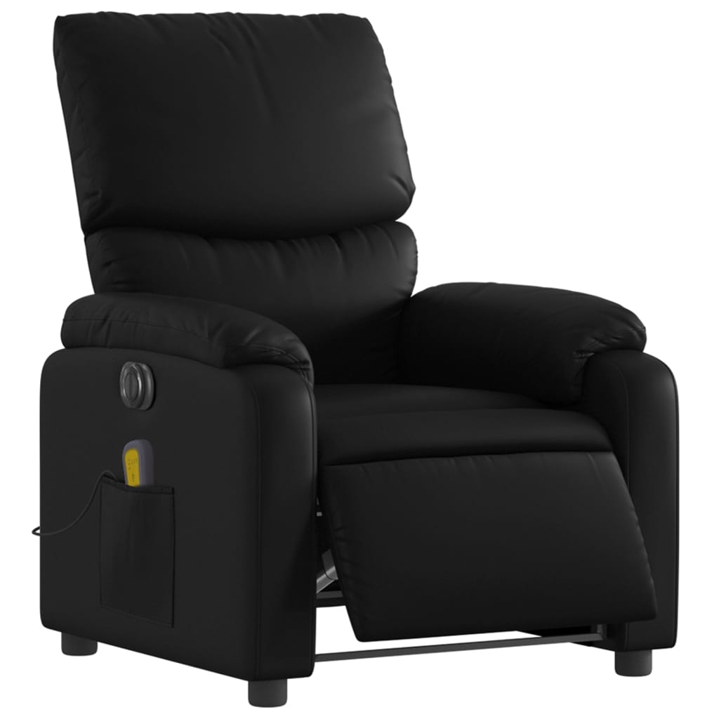 Massagestoel verstelbaar elektrisch kunstleer zwart is nu te koop bij PeponiXL, paradijselijk wonen!