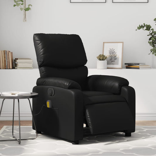 Massagestoel verstelbaar elektrisch kunstleer zwart is nu te koop bij PeponiXL, paradijselijk wonen!