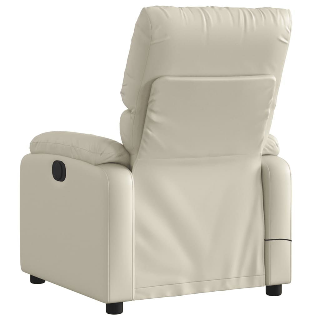 Massagestoel verstelbaar elektrisch kunstleer crèmekleurig is nu te koop bij PeponiXL, paradijselijk wonen!