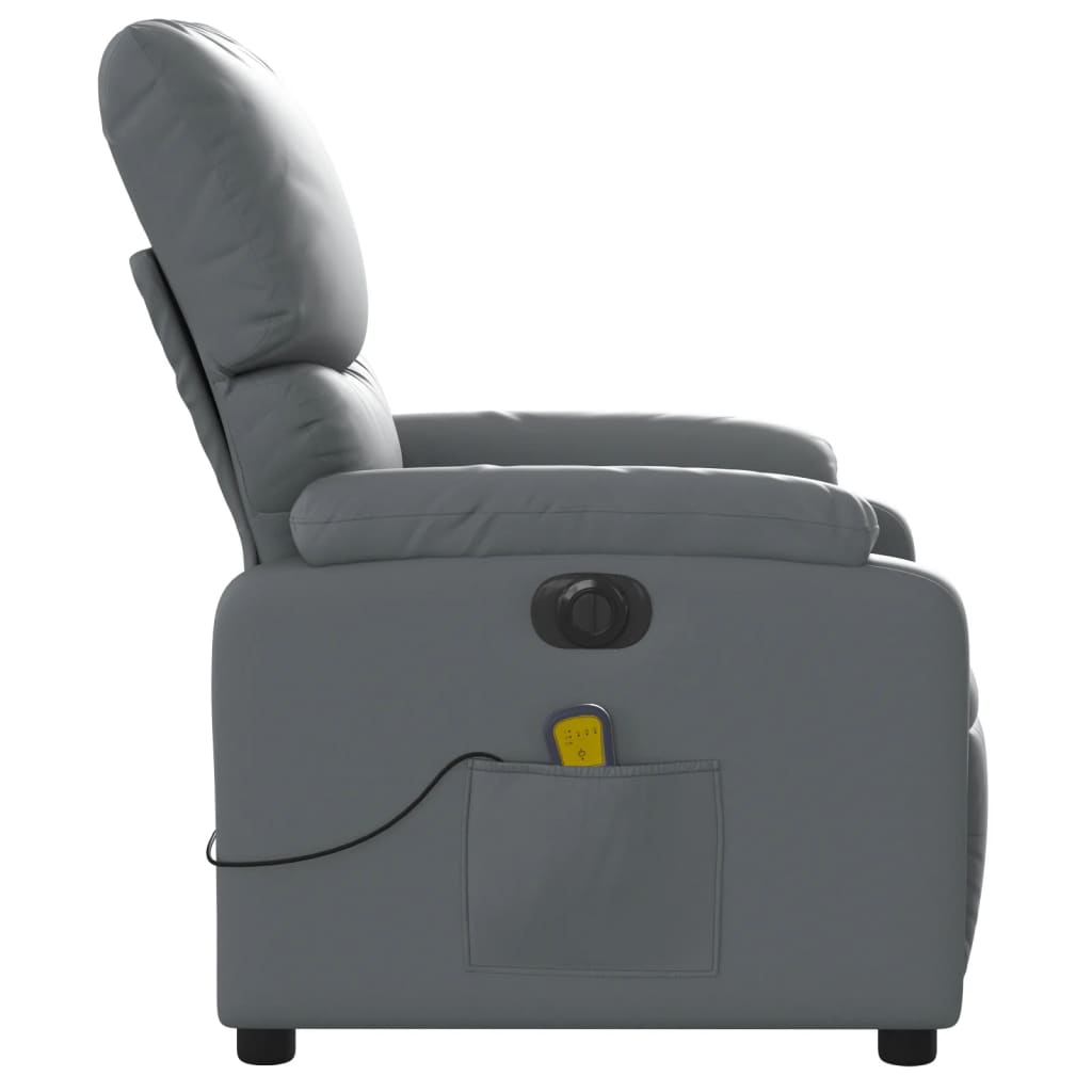 Massagestoel verstelbaar elektrisch kunstleer grijs is nu te koop bij PeponiXL, paradijselijk wonen!
