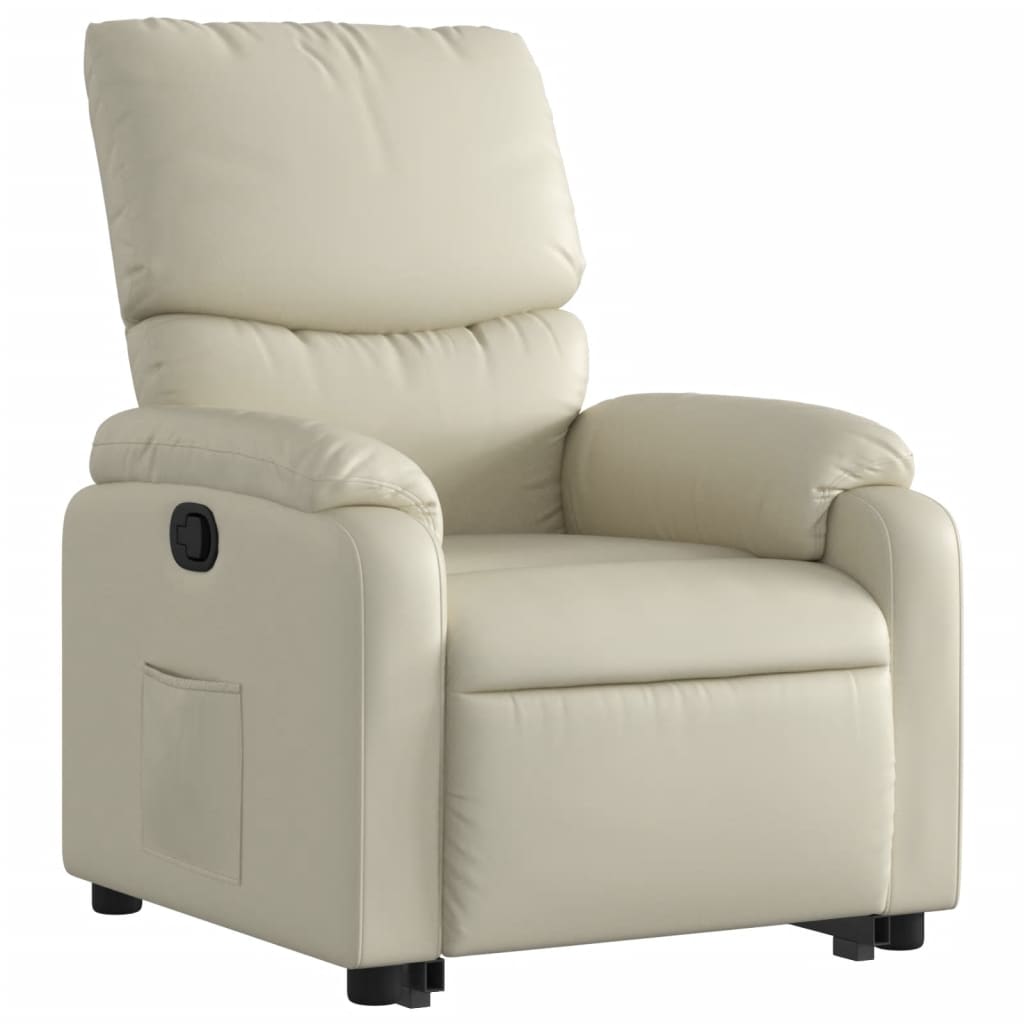 Sta-op-stoel verstelbaar kunstleer crèmekleurig is nu te koop bij PeponiXL, paradijselijk wonen!