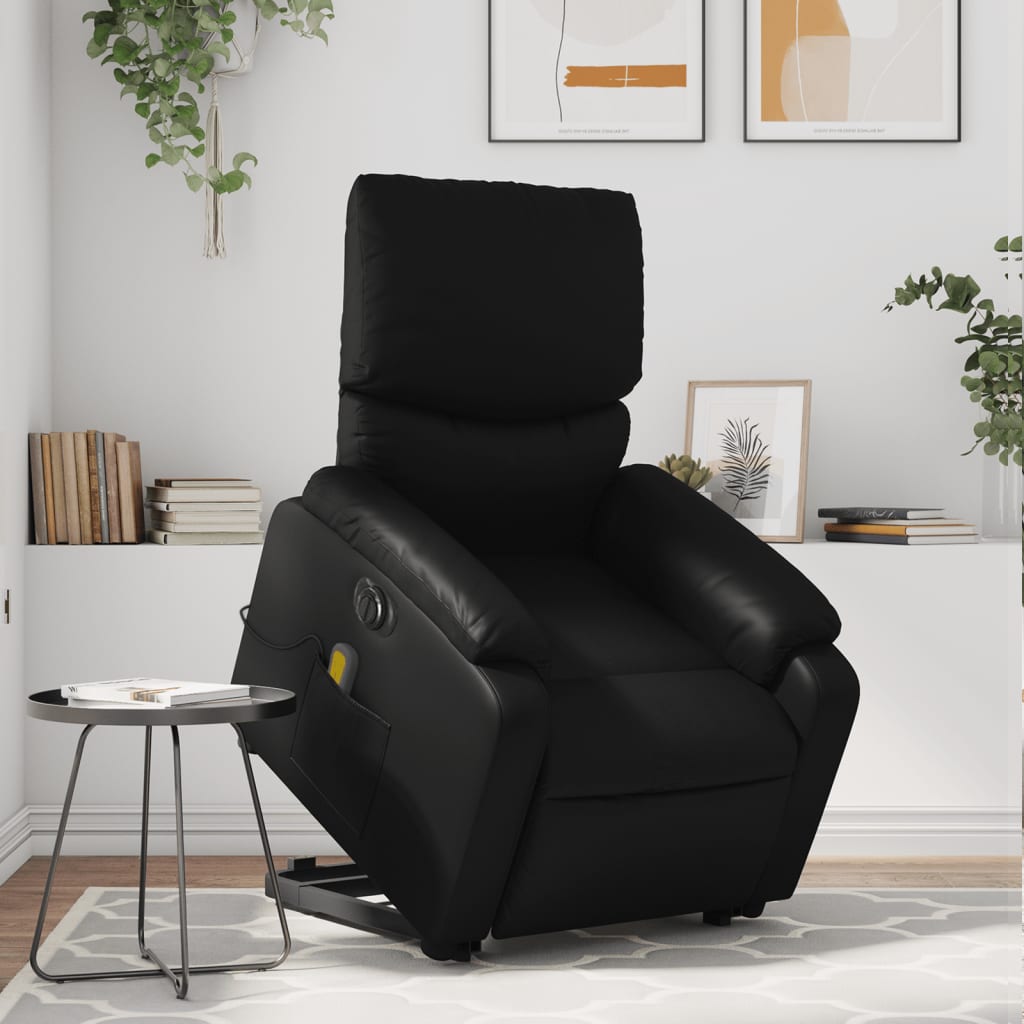 Sta-op-massagestoel elektrisch kunstleer zwart is nu te koop bij PeponiXL, paradijselijk wonen!