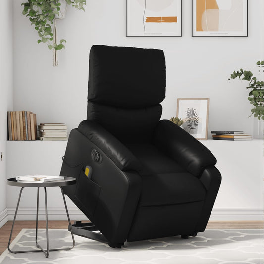 Sta-op-massagestoel elektrisch kunstleer zwart is nu te koop bij PeponiXL, paradijselijk wonen!