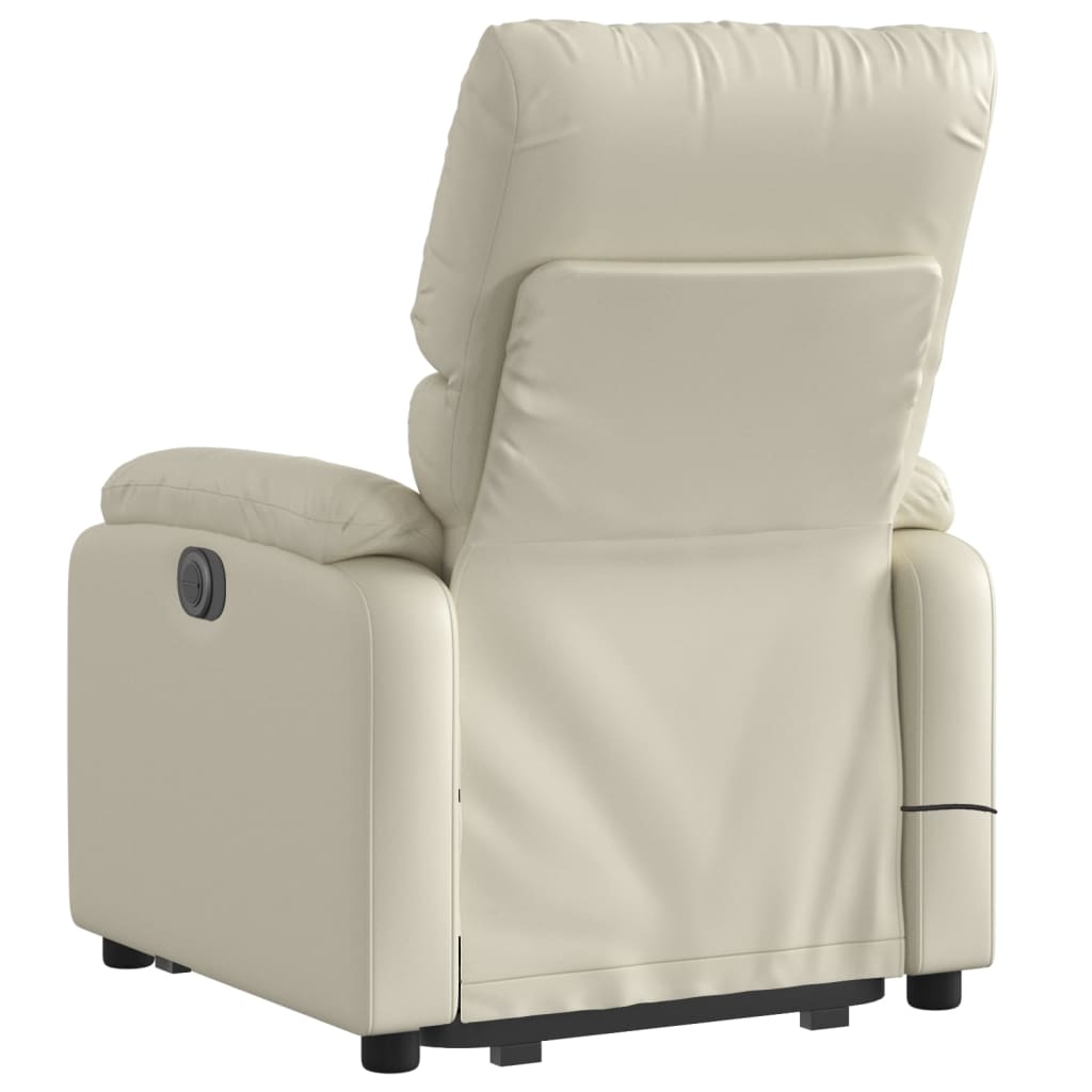 Sta-op-massagestoel elektrisch kunstleer crèmekleurig is nu te koop bij PeponiXL, paradijselijk wonen!