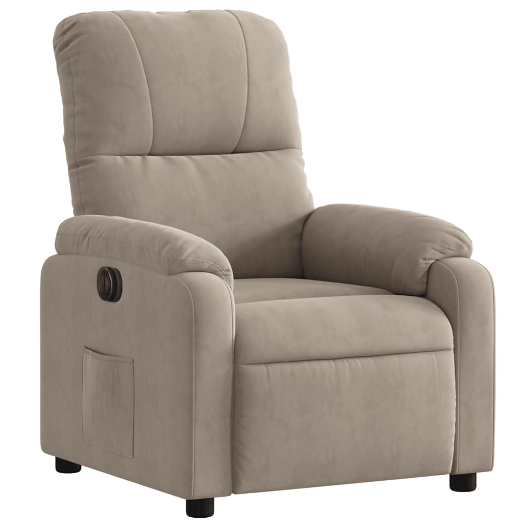 Fauteuil verstelbaar elektrisch microvezelstof taupe is nu te koop bij PeponiXL, paradijselijk wonen!