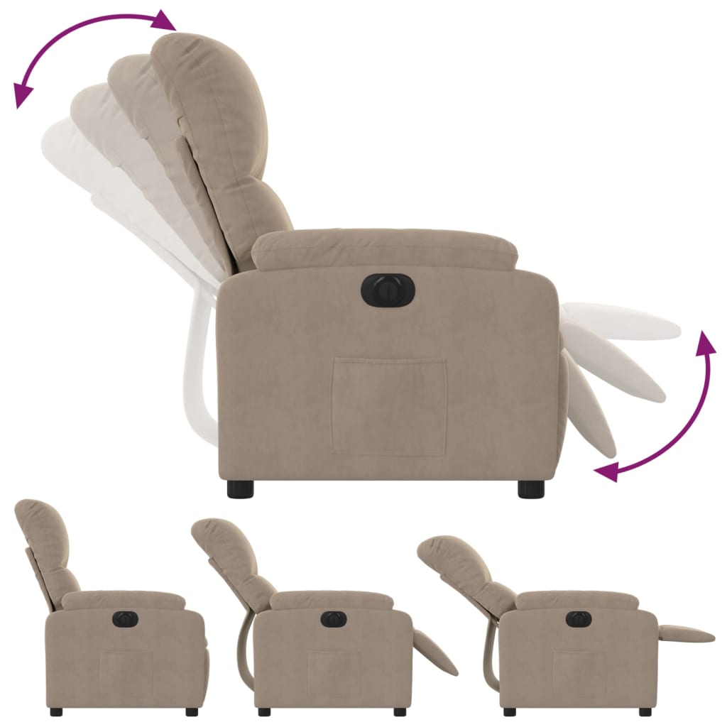 Fauteuil verstelbaar elektrisch microvezelstof taupe is nu te koop bij PeponiXL, paradijselijk wonen!