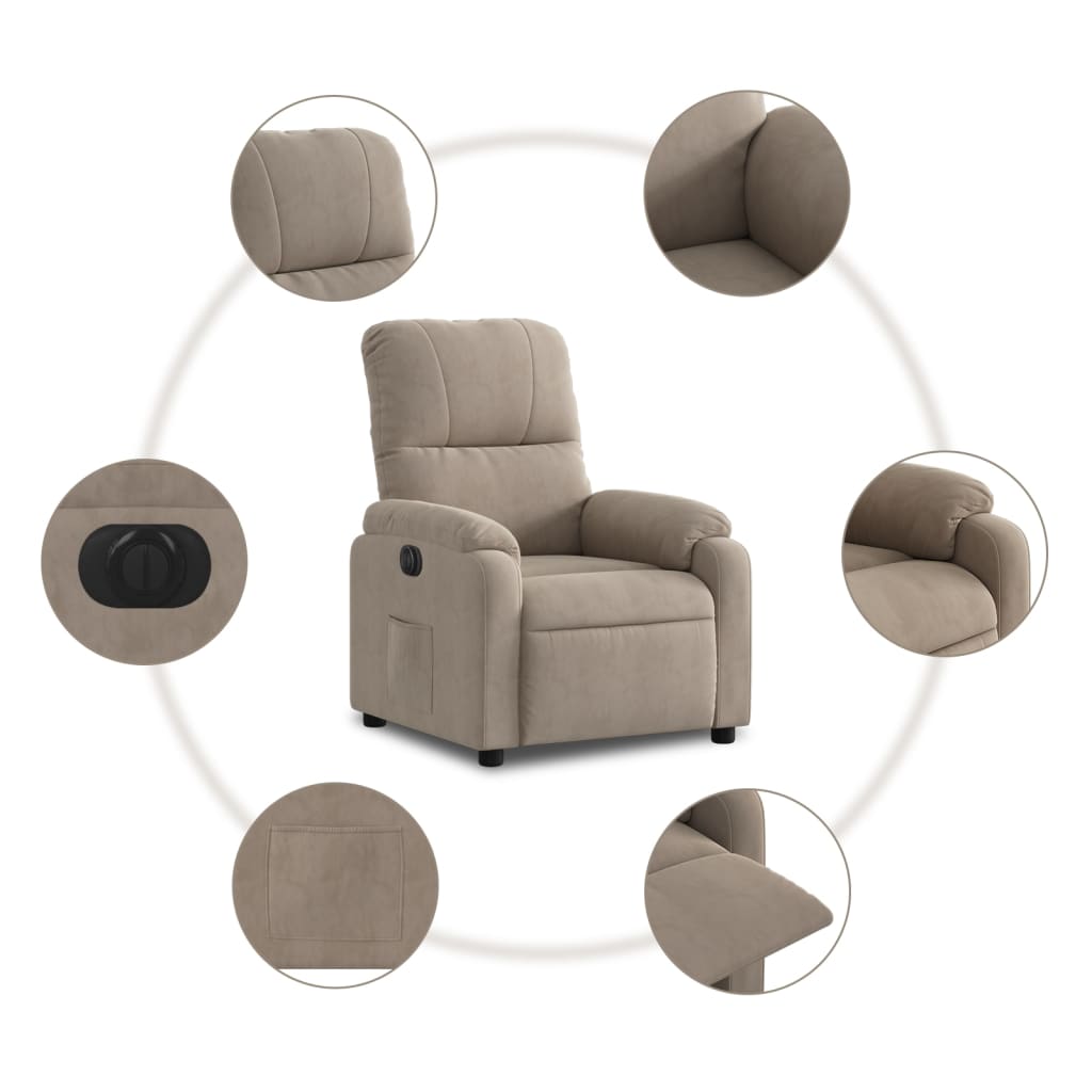 Fauteuil verstelbaar elektrisch microvezelstof taupe is nu te koop bij PeponiXL, paradijselijk wonen!