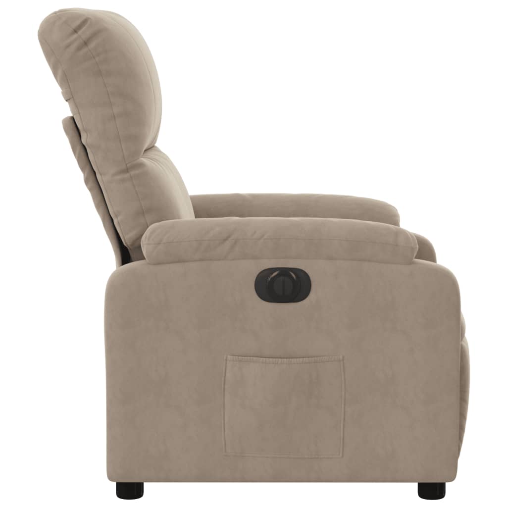 Fauteuil verstelbaar elektrisch microvezelstof taupe is nu te koop bij PeponiXL, paradijselijk wonen!