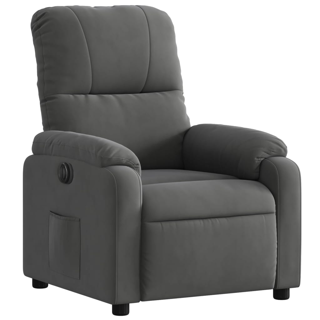 Fauteuil verstelbaar elektrisch microvezelstof donkergrijs is nu te koop bij PeponiXL, paradijselijk wonen!