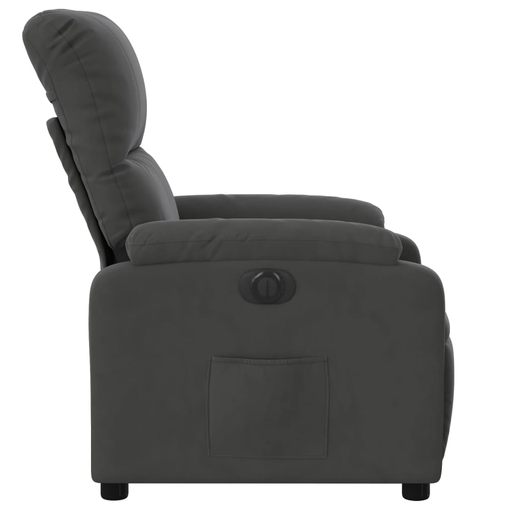 Fauteuil verstelbaar elektrisch microvezelstof donkergrijs is nu te koop bij PeponiXL, paradijselijk wonen!