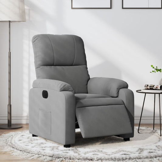 Fauteuil verstelbaar elektrisch microvezelstof donkergrijs is nu te koop bij PeponiXL, paradijselijk wonen!