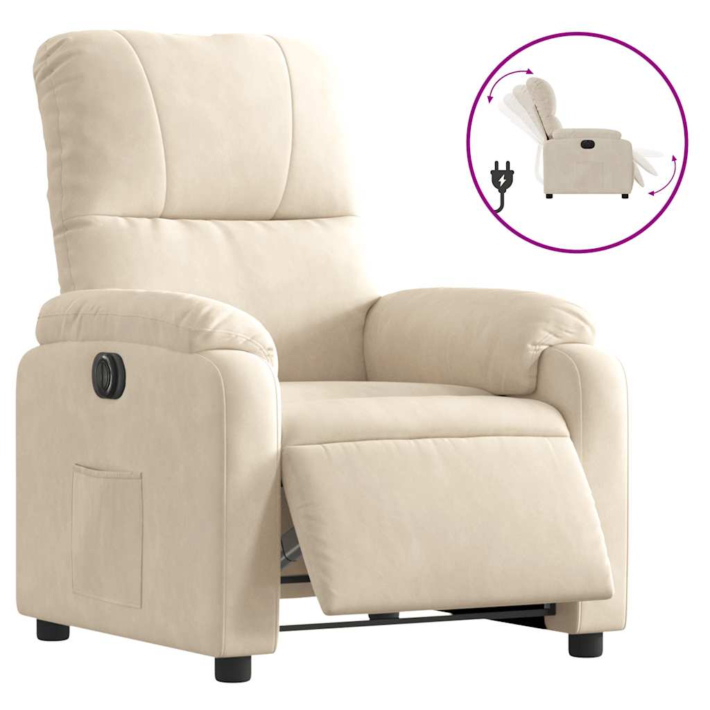 Fauteuil elektrisch verstelbaar microvezelstof beige is nu te koop bij PeponiXL, paradijselijk wonen!