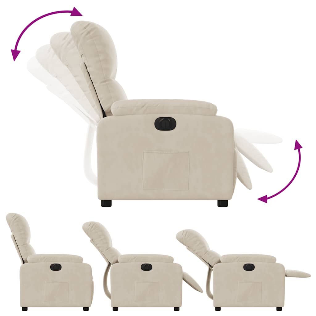 Fauteuil elektrisch verstelbaar microvezelstof beige is nu te koop bij PeponiXL, paradijselijk wonen!