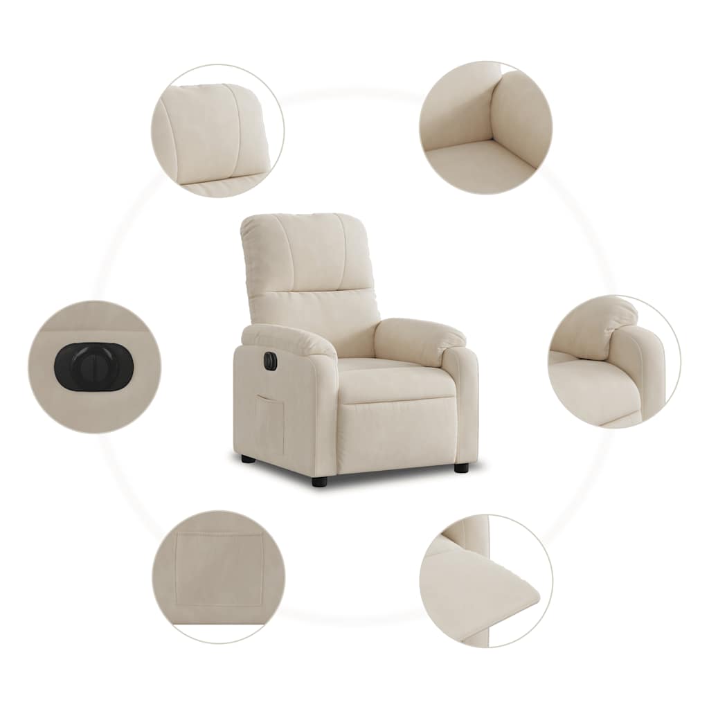 Fauteuil elektrisch verstelbaar microvezelstof beige is nu te koop bij PeponiXL, paradijselijk wonen!