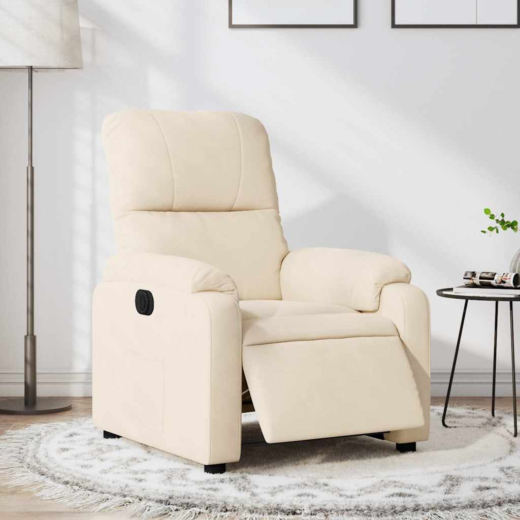 Fauteuil elektrisch verstelbaar microvezelstof beige is nu te koop bij PeponiXL, paradijselijk wonen!