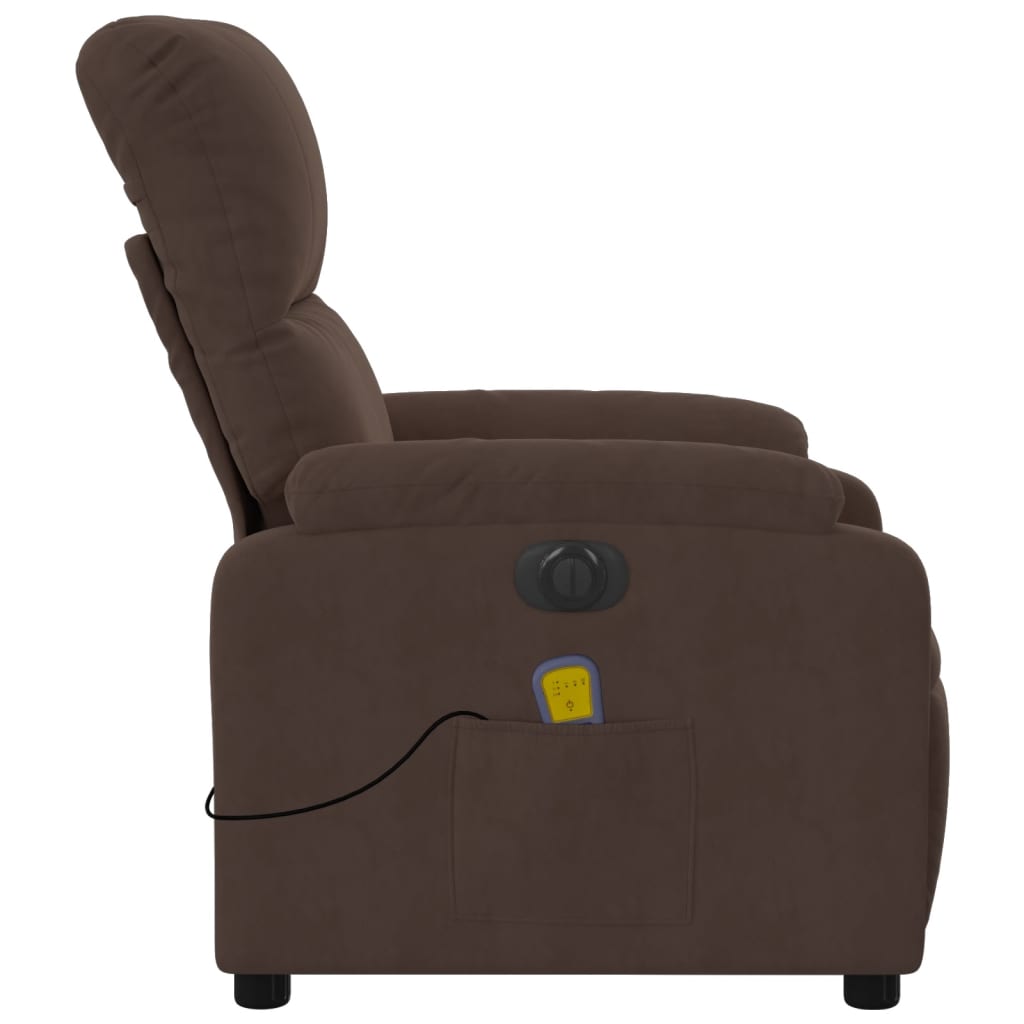 Massagestoel elektrisch verstelbaar microvezelstof bruin is nu te koop bij PeponiXL, paradijselijk wonen!
