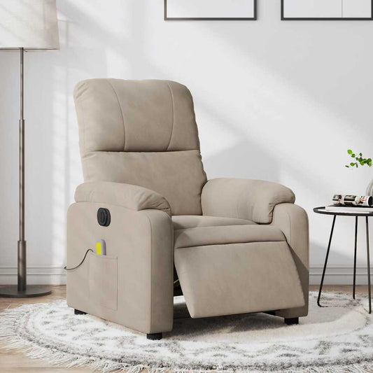 Massagestoel elektrisch verstelbaar microvezelstof taupe is nu te koop bij PeponiXL, paradijselijk wonen!