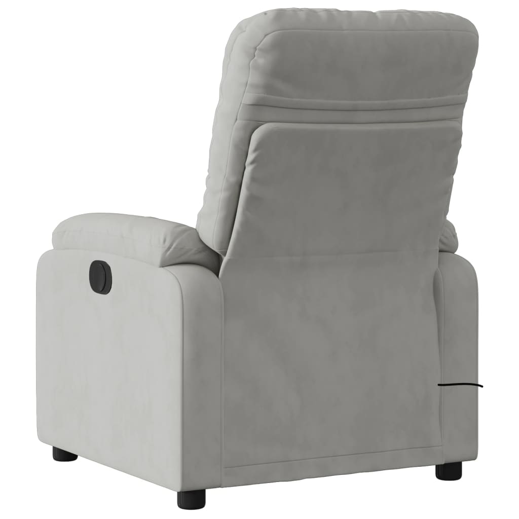 Massagestoel elektrisch verstelbaar microvezelstof lichtgrijs is nu te koop bij PeponiXL, paradijselijk wonen!