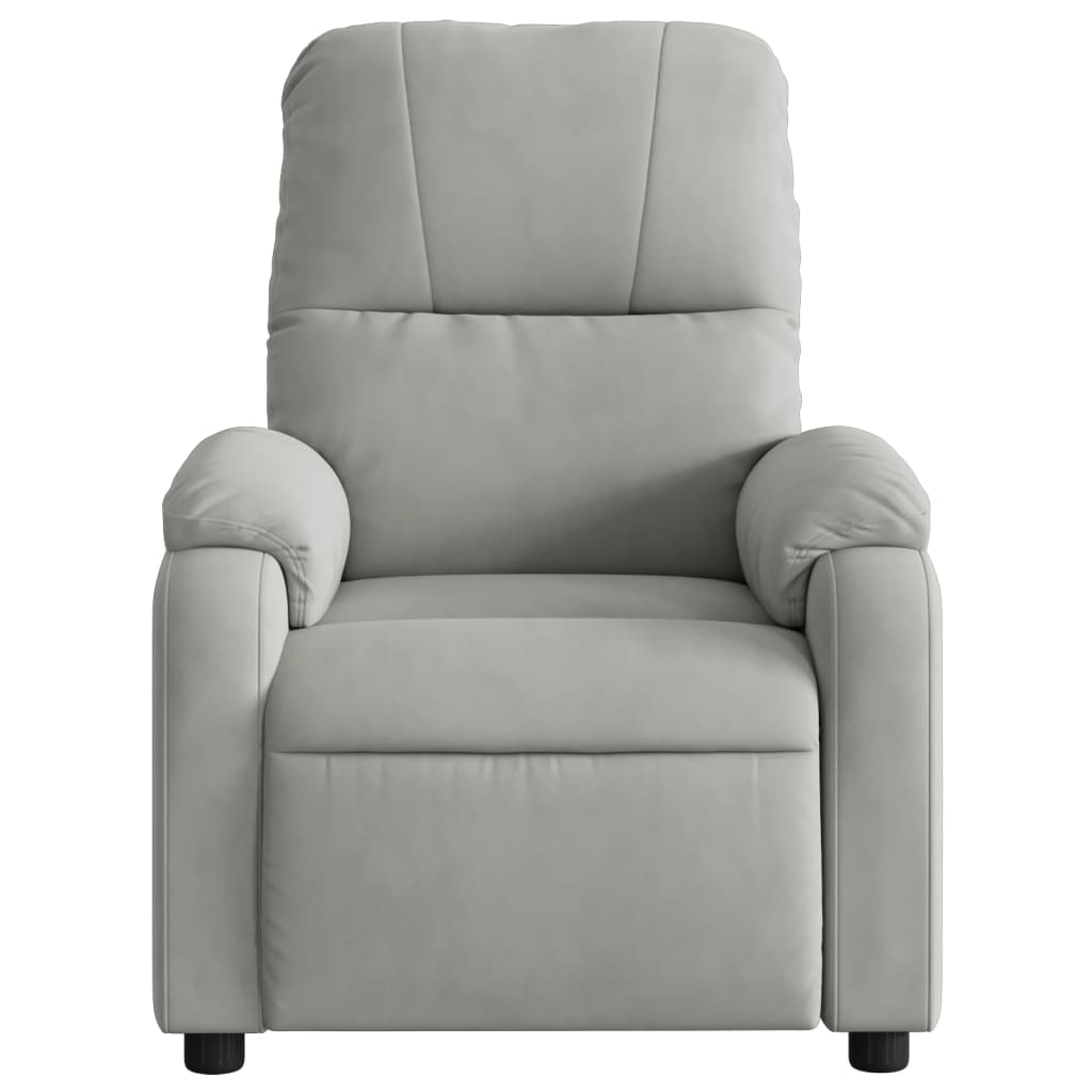 Massagestoel elektrisch verstelbaar microvezelstof lichtgrijs is nu te koop bij PeponiXL, paradijselijk wonen!