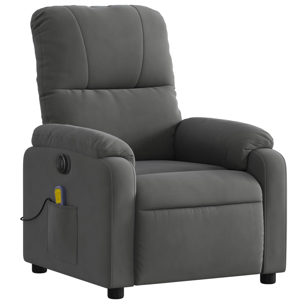 Massagestoel elektrisch verstelbaar microvezelstof donkergrijs is nu te koop bij PeponiXL, paradijselijk wonen!