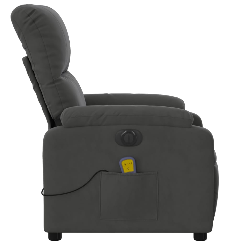 Massagestoel elektrisch verstelbaar microvezelstof donkergrijs is nu te koop bij PeponiXL, paradijselijk wonen!