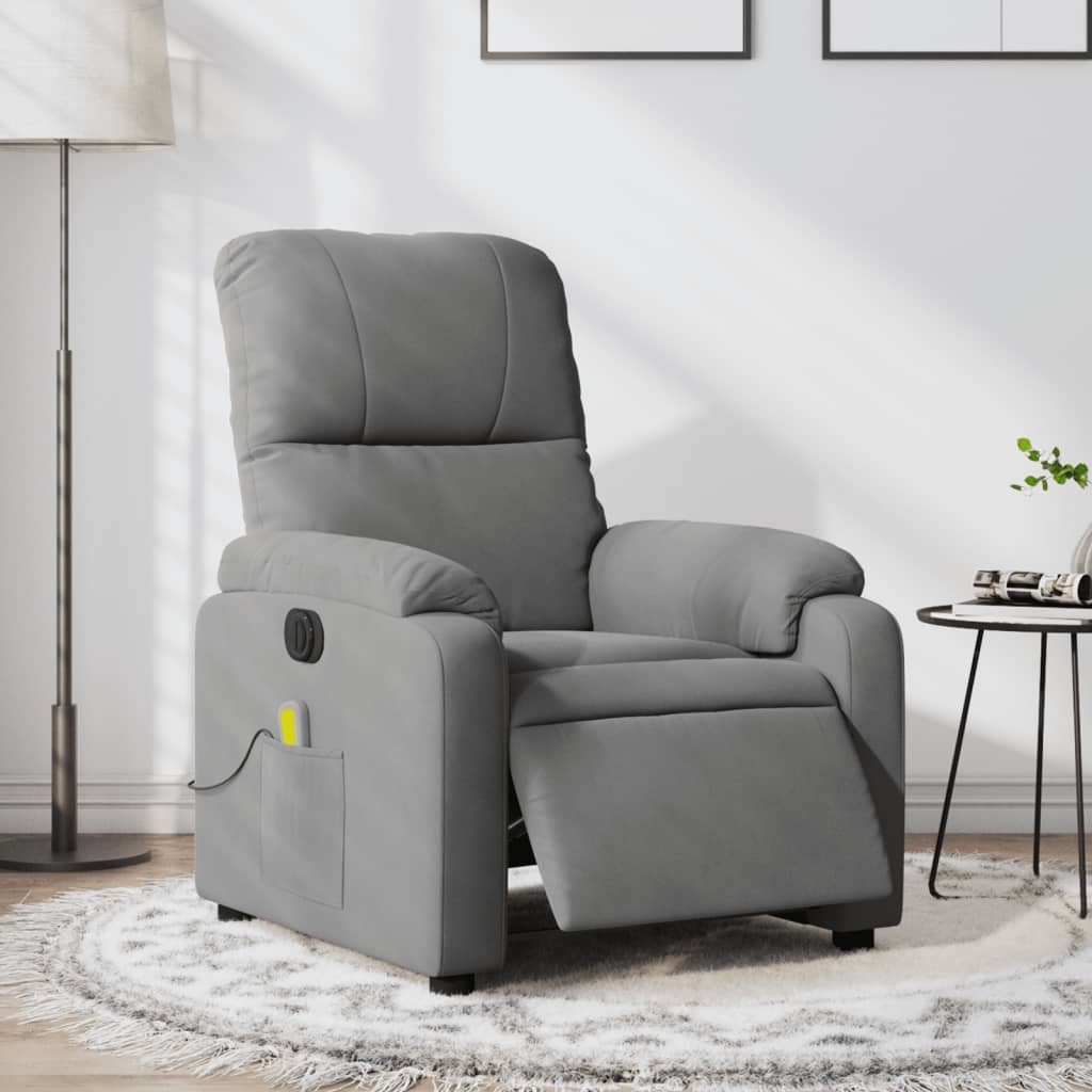 Massagestoel elektrisch verstelbaar microvezelstof donkergrijs is nu te koop bij PeponiXL, paradijselijk wonen!