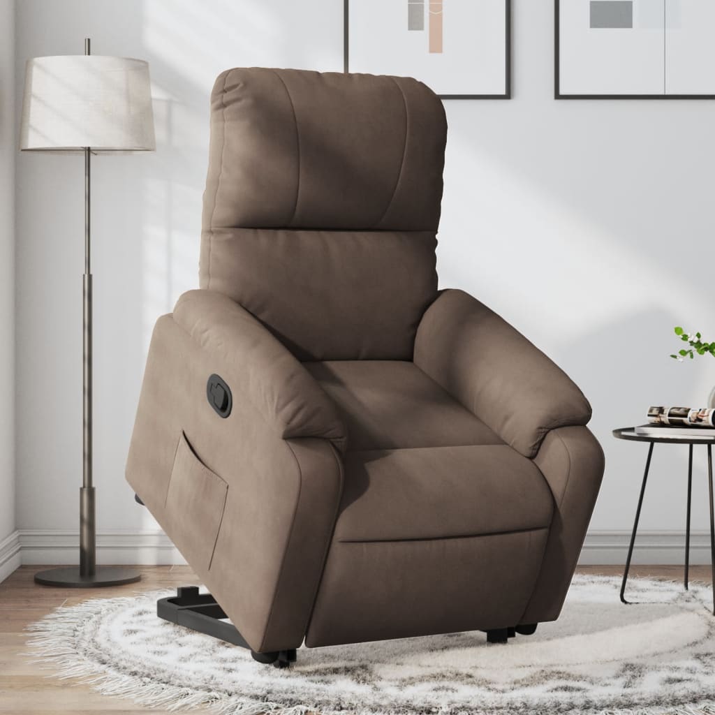 Sta-op-stoel verstelbaar microvezelstof bruin is nu te koop bij PeponiXL, paradijselijk wonen!