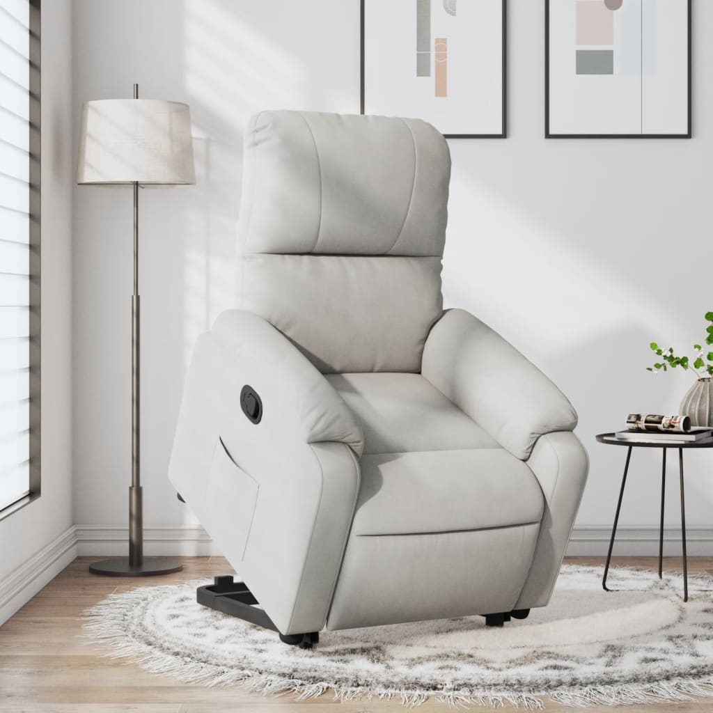 Sta-op-stoel verstelbaar microvezelstof lichtgrijs is nu te koop bij PeponiXL, paradijselijk wonen!
