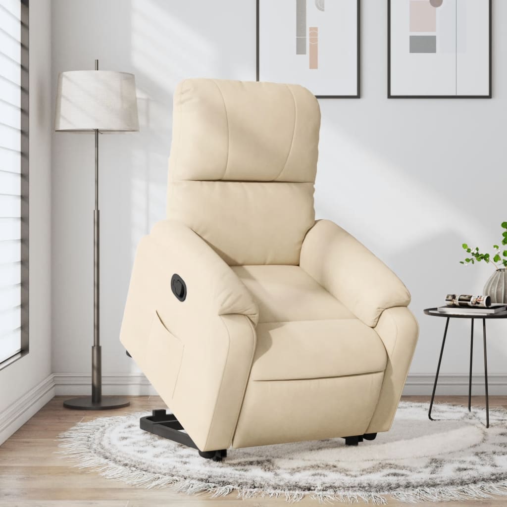 Sta-op-stoel verstelbaar microvezelstof crèmekleurig is nu te koop bij PeponiXL, paradijselijk wonen!