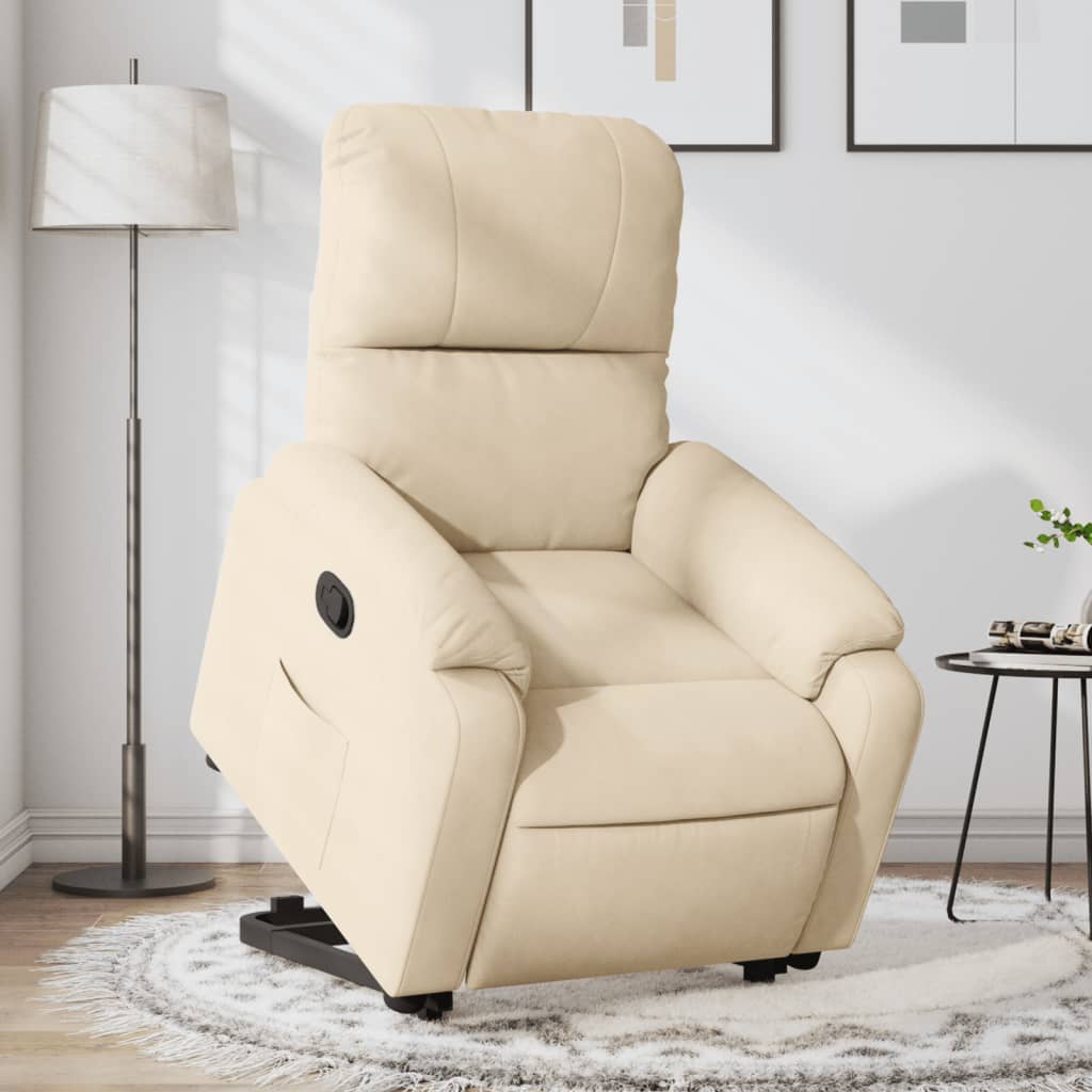Sta-op-stoel verstelbaar microvezelstof crèmekleurig is nu te koop bij PeponiXL, paradijselijk wonen!