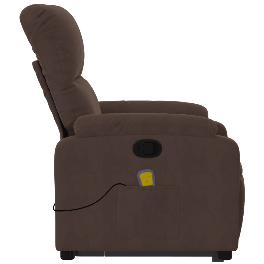 Sta-op-massagestoel verstelbaar microvezelstof bruin is nu te koop bij PeponiXL, paradijselijk wonen!