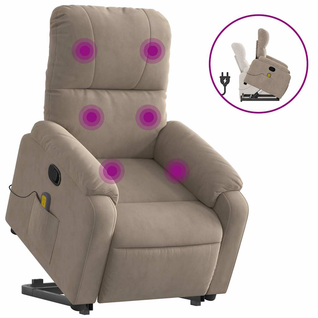 Sta-op-massagestoel verstelbaar microvezelstof taupe is nu te koop bij PeponiXL, paradijselijk wonen!