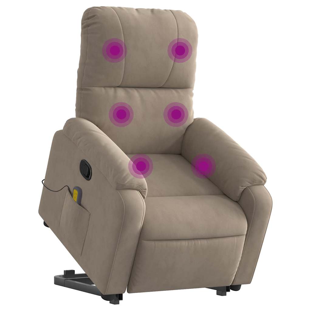 Sta-op-massagestoel verstelbaar microvezelstof taupe is nu te koop bij PeponiXL, paradijselijk wonen!
