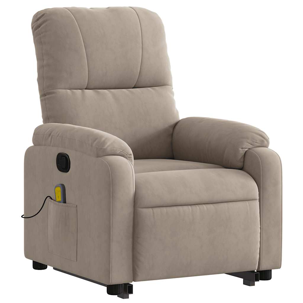 Sta-op-massagestoel verstelbaar microvezelstof taupe is nu te koop bij PeponiXL, paradijselijk wonen!