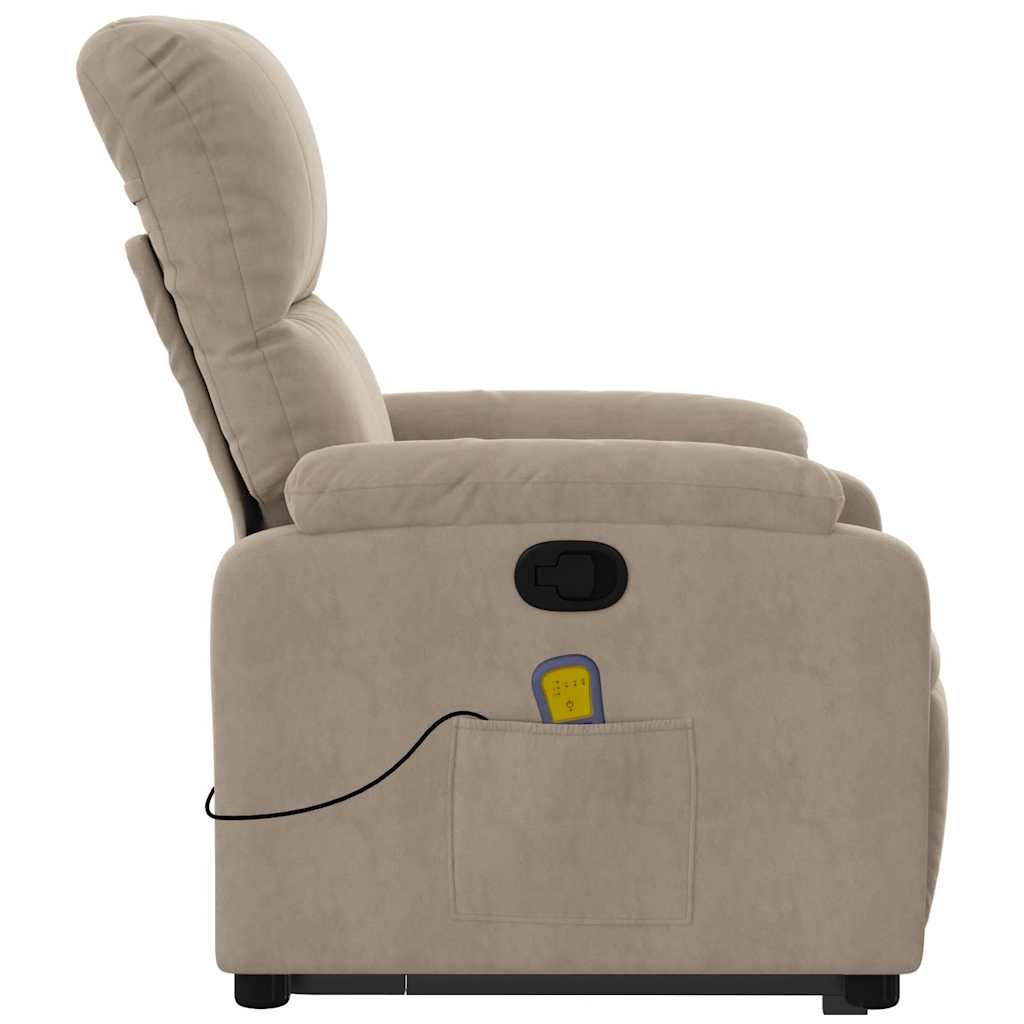 Sta-op-massagestoel verstelbaar microvezelstof taupe is nu te koop bij PeponiXL, paradijselijk wonen!